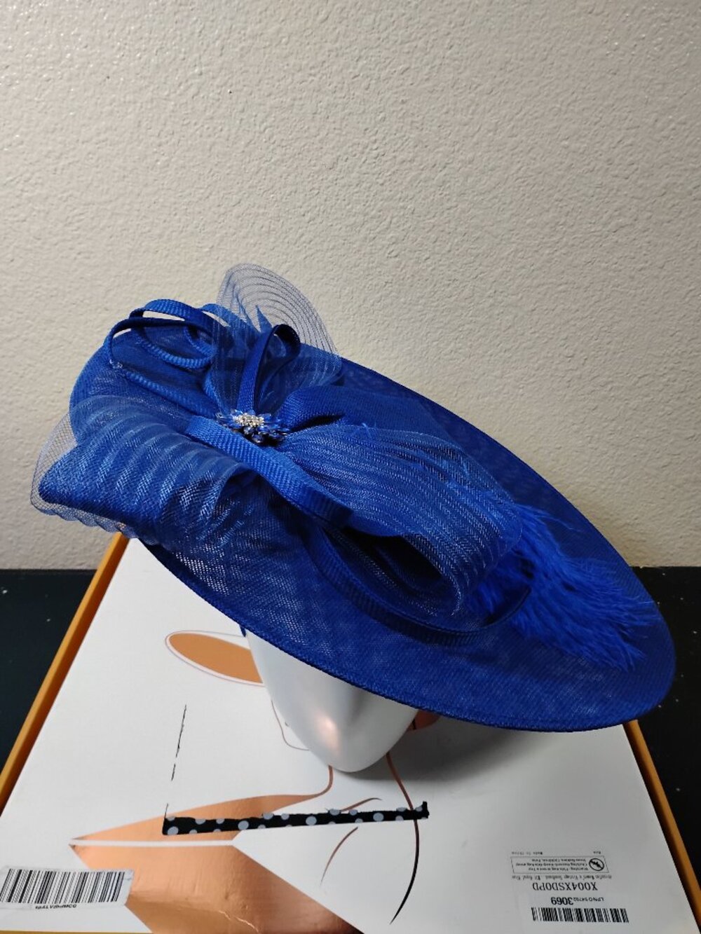 Royal Blue Dressfan Fascinator Hat Headband Wedding Tea Party Kentucky Derby